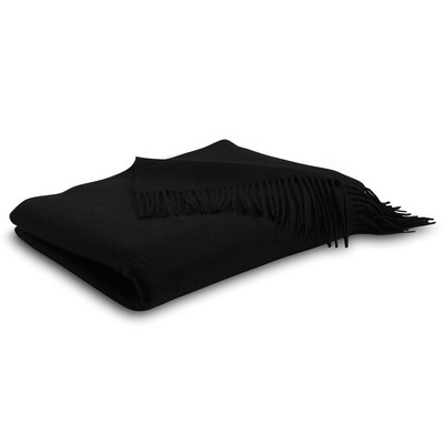 Black Cashmere Blend Throw Blanket