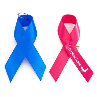 Custom Printed Awareness Ribbons Sewn W/ Pin