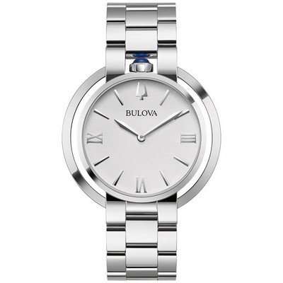 Bulova® Ladies Classic Rubaiyat Silver Tone Watch w/White Dial