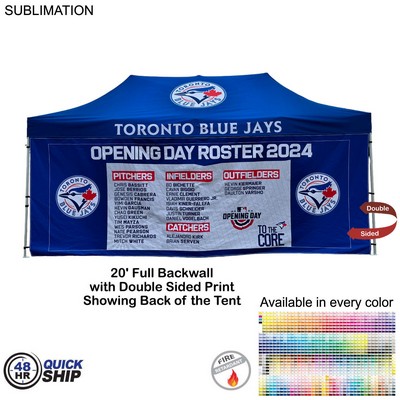 48 Hr Quick Ship - Full 20' Back Wall for 10x20 Tent Kit, Sublimated, Double Sided Print
