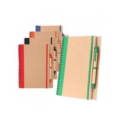 Eco-Friendly Spiral Notebook w/Pen