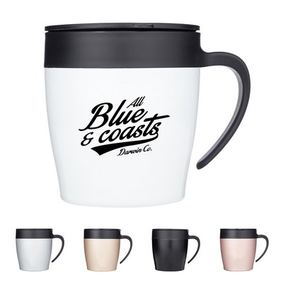 11oz Insulated Stainless Steel Travel Coffee Mug with Spoon and Lid