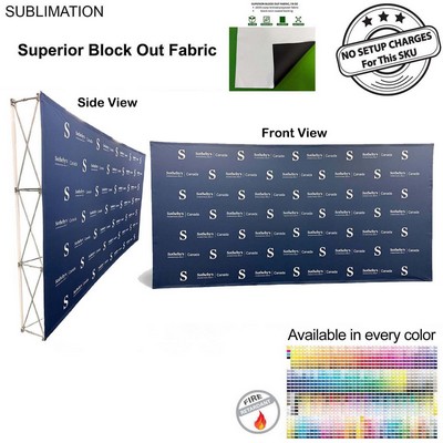 15' Straight Wall Full Height Tension Fabric Pop-up Display, Superior Block Out Fabric
