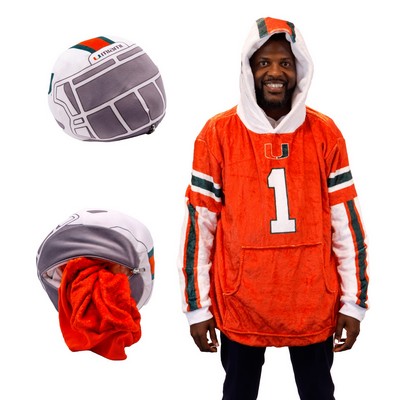 University of Miami Helmet Snugible | Blanket Hoodie & Pillow