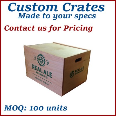 Custom Wooden Crate with slide-top / Wooden Box - Made to Order