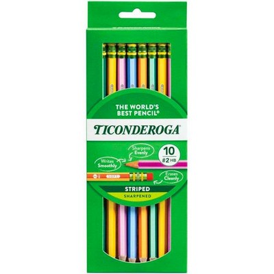 Ticonderoga #2 Wood Pencils - Vibrant Colors, 10 Pack (Case of 72)