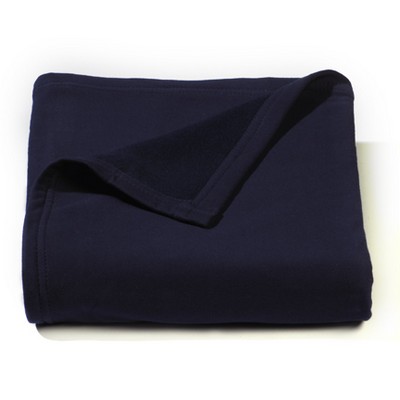 Navy Blue Sweatshirt Jersey Fleece Blanket