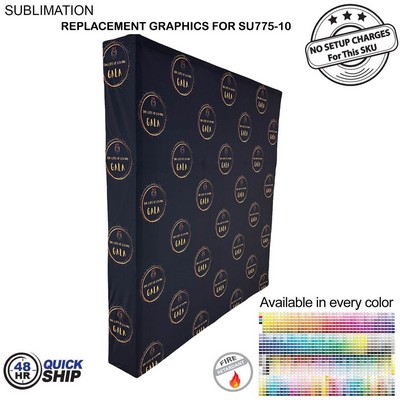 48 Hr Quick Ship - Replacement Graphics for 7.5' Straight Wall with Wrap End Caps