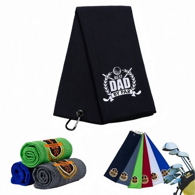 Tri-Fold Waffle Golf Towel