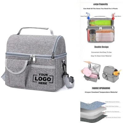 Crossbody Insulated Hand-Held Picnic Outdoor Cooler Pack Bento Lunch Bag