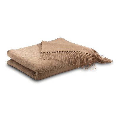 Camel Tan Cashmere Blend Throw Blanket