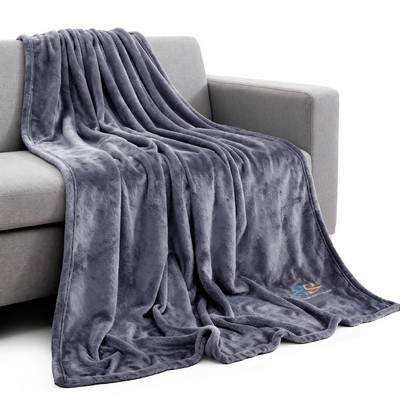Embroidered Mink Touch Luxury Throw Blanket 50'' X 60''