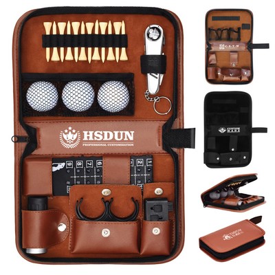 8-In-1 Golf Accessory Kit With Portable PU Organizer Bag