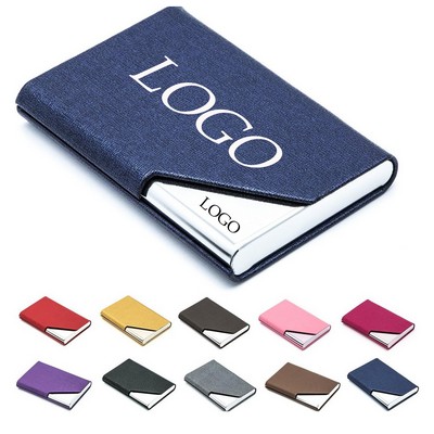 Premium Stainless Steel & Pu Leather Business Card Holder