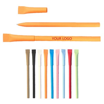 Eco-Conscious Kraft Paper Ballpoint Pen with Recycled Clip