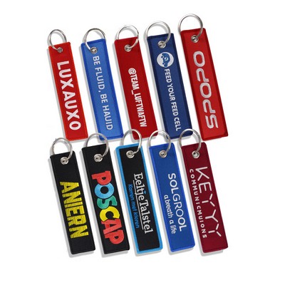 Embroidered Flight Keychain tag