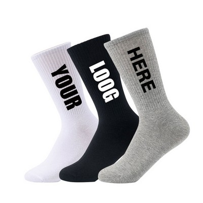 100% cotton Athletic Crew Sports Socks