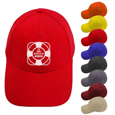 6-Panel Structured Cap with Metal Snap Closure