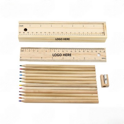 12-Color Wooden Pencil Set