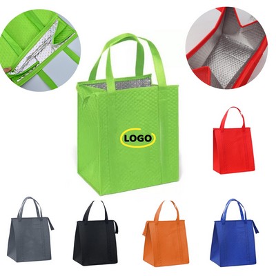 Insulated Non-Woven Grocery Tote Bag--Full Color Imprint