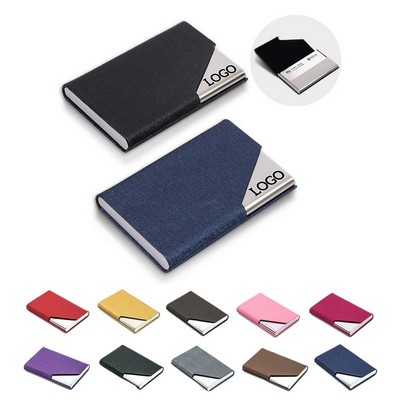 Premium Stainless Steel & Pu Leather Business Card Holder