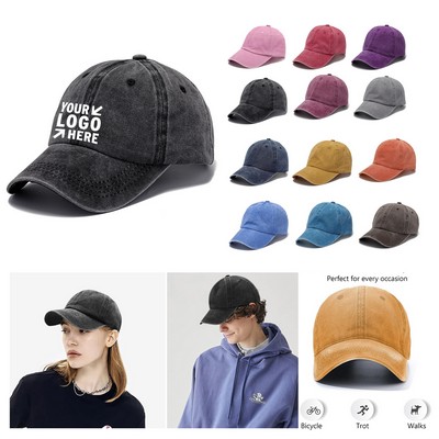 Vintage Style Washed Cotton Baseball Cap