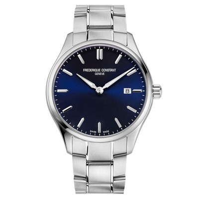 Frederique Constant® Men's FC Classic Quartz Silver-Tone Stainless Steel Watch w/Blue Dial