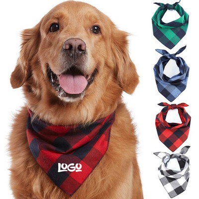 Lightweight Soft Plaid Dog Bandana