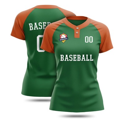 Women's 2-Button Baseball Jersey Interlock 200G