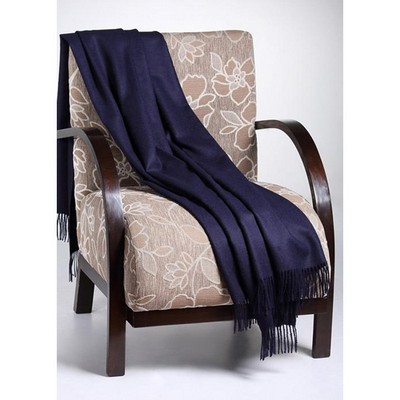 Navy Blue Alpaca Throw Blanket