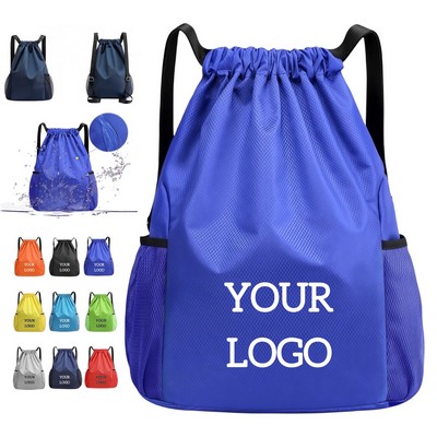 Waterproof Drawstring Backpack With Pockets