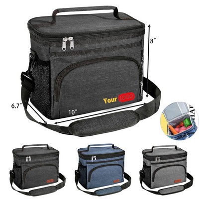8L Oxford Insulated Cooler Lunch Bag with Adjustable Strap