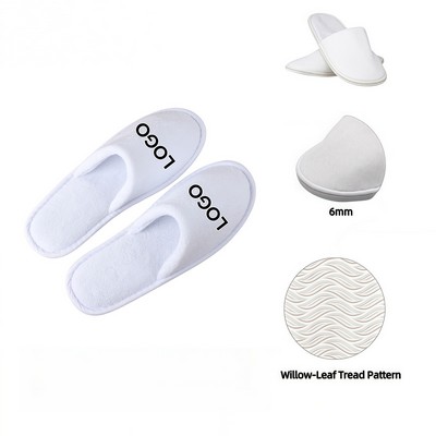 Disposable Plush Coral Fleece Slippers