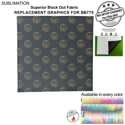Replacement Graphics for 7.5' Straight Wall with Velcro on the back, Superior Block Out Fabric.