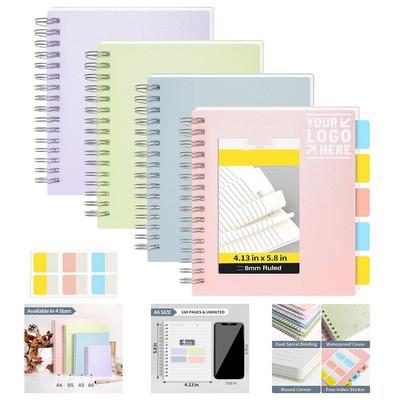 4.13 x 5.8" 160-Page Mini Spiral Lined Journal