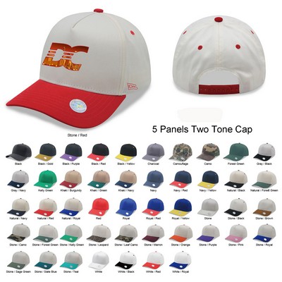 5 Panels Two Tone Snapback Cap