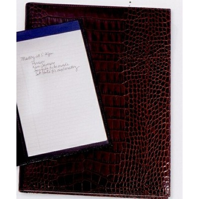 Letter Portfolio W/ Crocodile Embossed Leather Cover