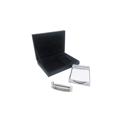 Chrome Finish Zinc Alloy Note Holder and Business Card Holder Set