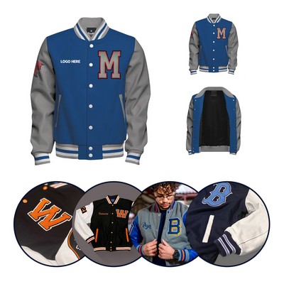 Leather Wool Varsity Jacket