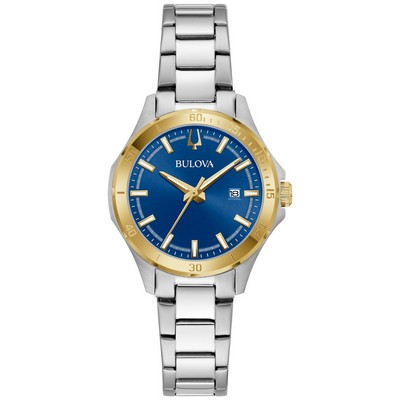 Bulova® Ladies' Corporate Collection Two-tone Bracelet, Blue Dial