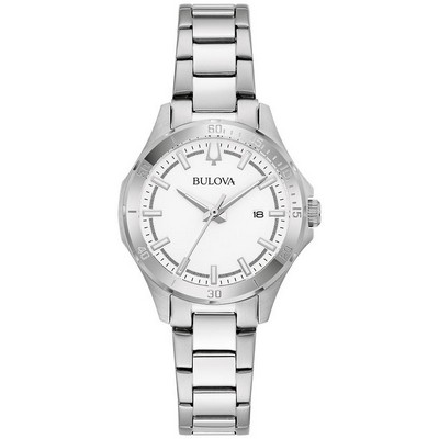 Bulova Watches Corporate Collection Ladies' Stainless Steel Bracelet Watch White Dial