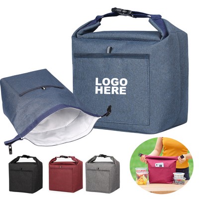 Promotional Travel Picnic Food Cooler Foldable Oxford Insulated Lunch Bag for Work