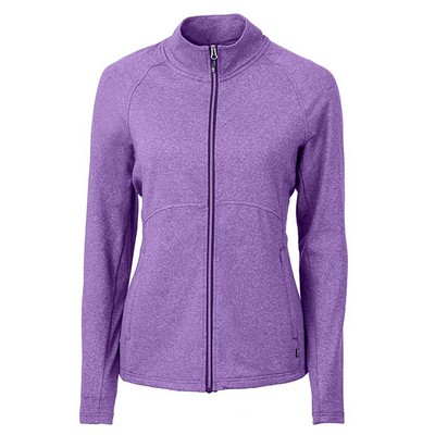 Cutter and Buck Ladies Full Zip Adapt Eco Knit Heather Recycled Pullover