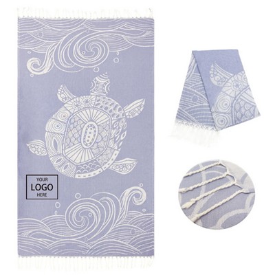 Gradient Turkish Tassel Beach Towel