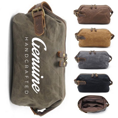 Waxed Canvas Travel Toiletry Bag
