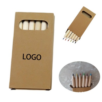 6-Color Mini Short Colored Pencils Set