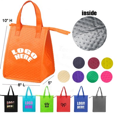 Reusable Zipper Insulated Lunch Tote Bag