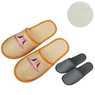Non-slip Linen Disposable Hotel Slippers