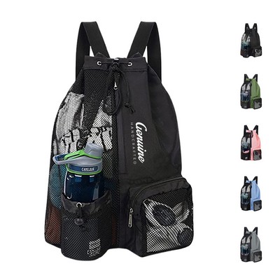 Beach Mesh Drawstring Backpack