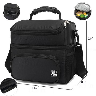15L Oxford Double-Deck Insulated Cooler Bag with Handle